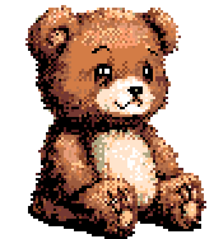 Kawaii Teddy Bear fuse bead pattern preview